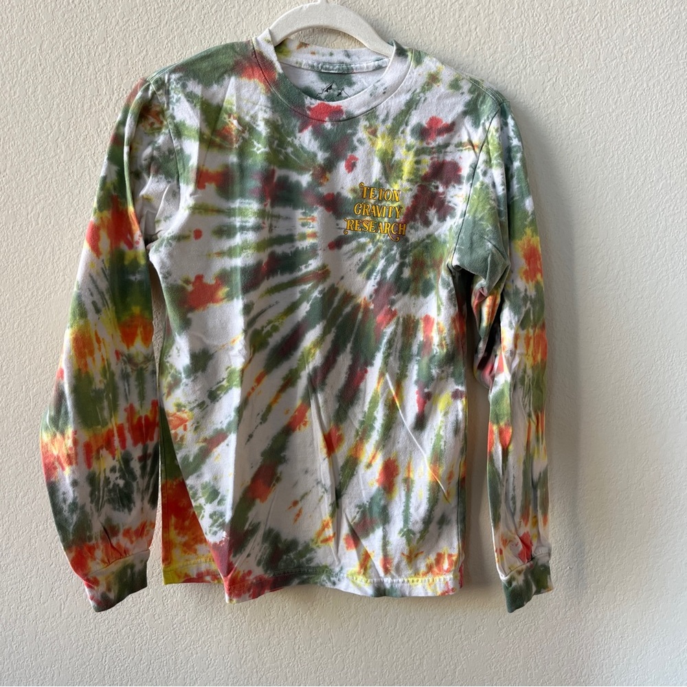 Teton Gravity Research Grateful Dead Tie Dye Long Sleeve Rose Graphic Tee Shirt - Picture 3 of 5